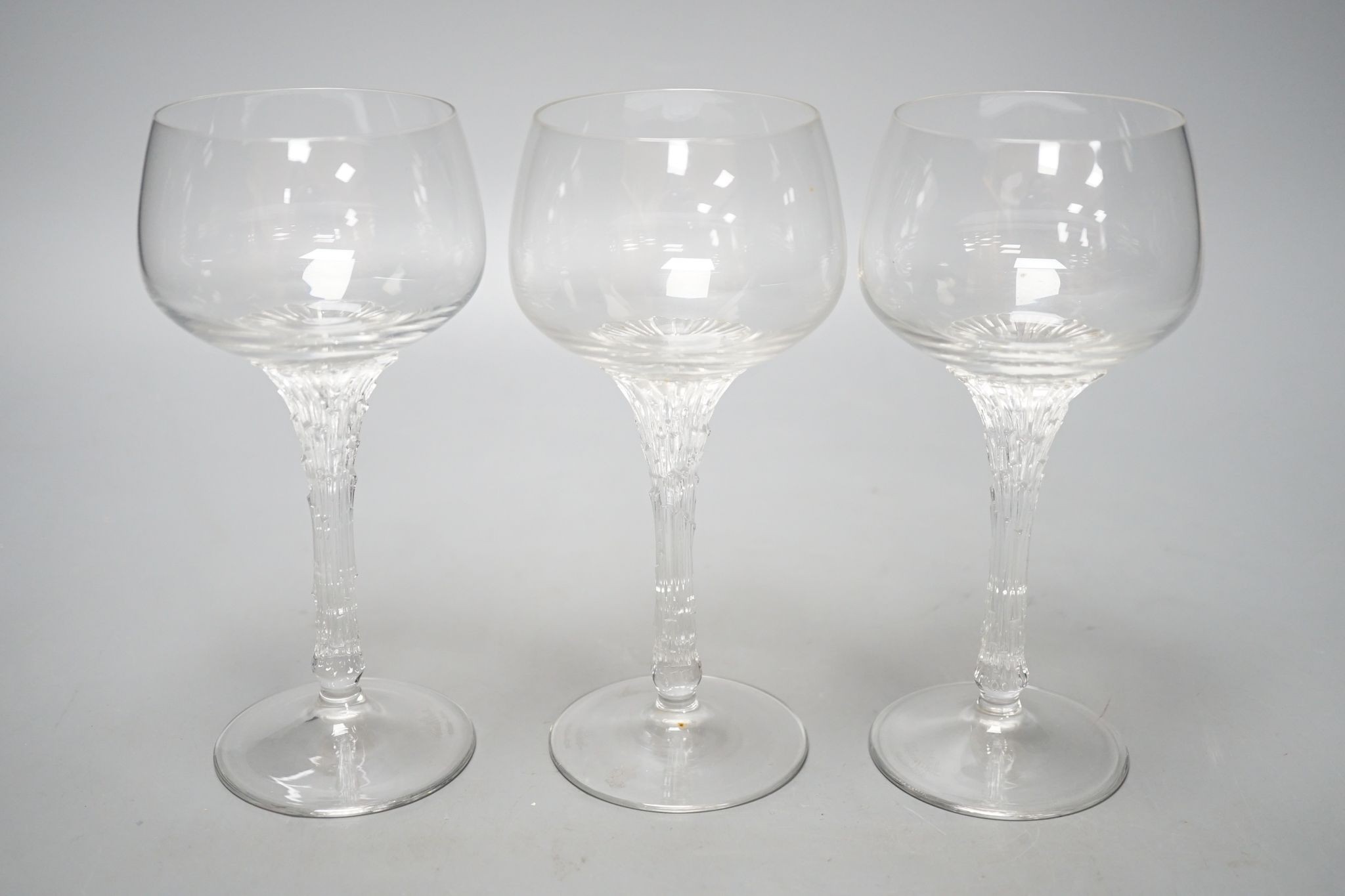 Ten Rosenthal Studio-Line split pattern wine glasses, 17.5 cms high.